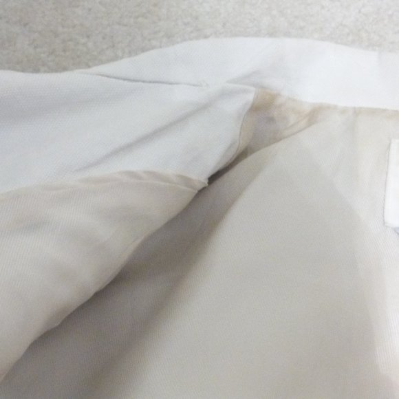 BEBE off white zip up faux leather jacket with light shoulder pads - Picture 10 of 16